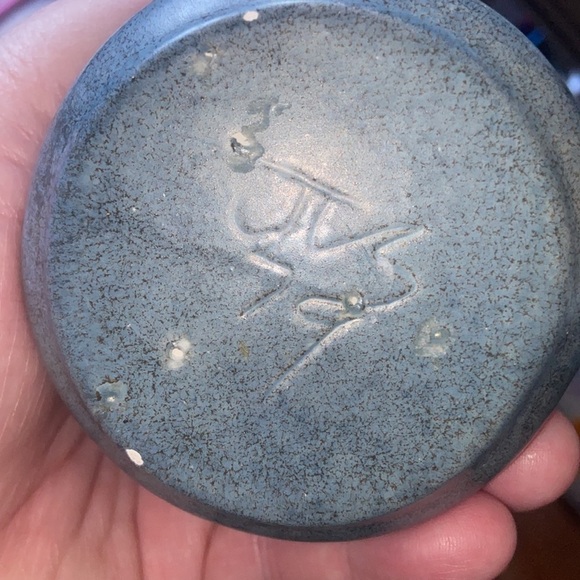 Mid century vase/pitcher blue shades drip glaze T5 - Picture 4 of 7